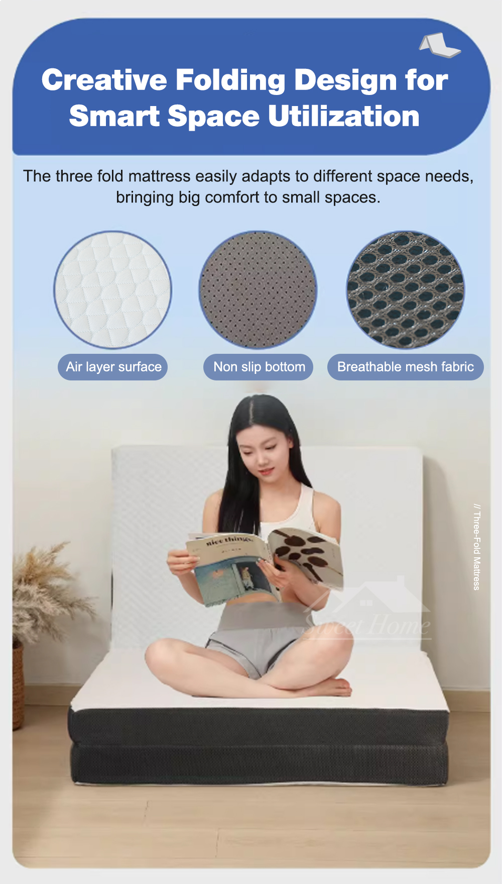 Sweet Home Three Fold Bed Mattress-4